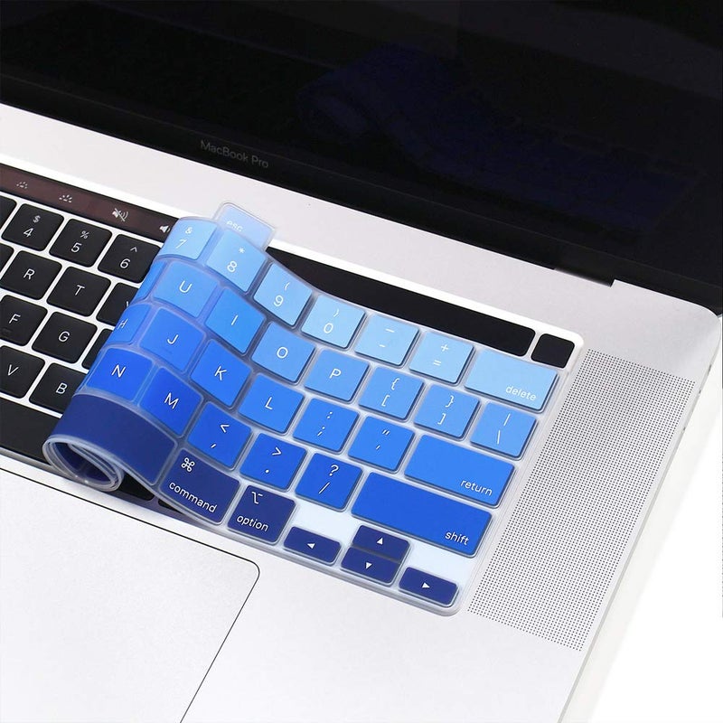 ProElife Ultra Thin Keyboard Cover Skin for MacBook Pro 13 Inch 2022 2021 2020 (Apple M2 Chip/Apple M1 Chip A2338/A2289/A2251) and 2019 MacBook Pro 16 Inch (Model A2141) Protector (Ombre Blue) - Image 4